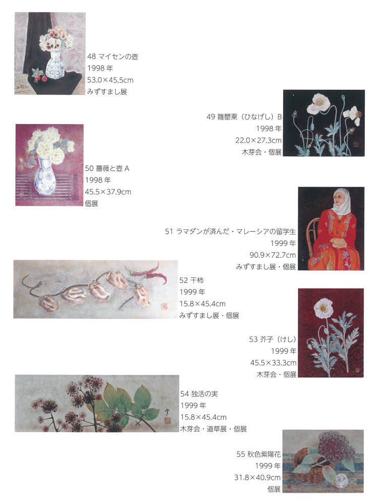 佐藤幸子「独活（ウド）の実」日本画・変形8号　画集掲載内容2