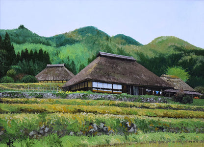 佐藤忠彦「山村春映（山口県）」油絵・P8号　作品全体拡大画像