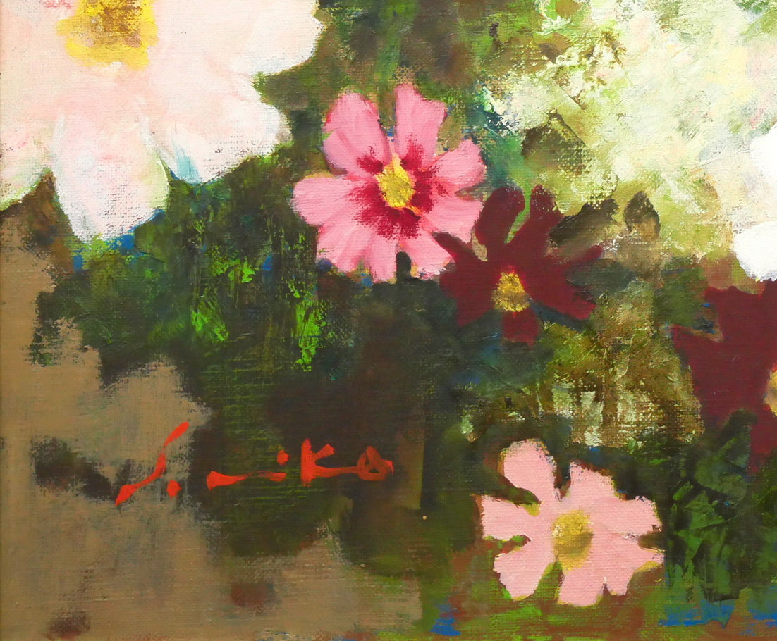 猿渡暁子「教会の庭で」油絵・F15号　拡大画像5