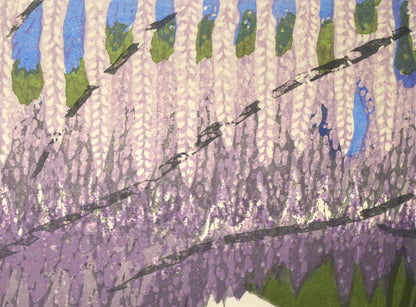 関野準一郎「調布八景　国領神社千年藤」木版画　拡大画像2