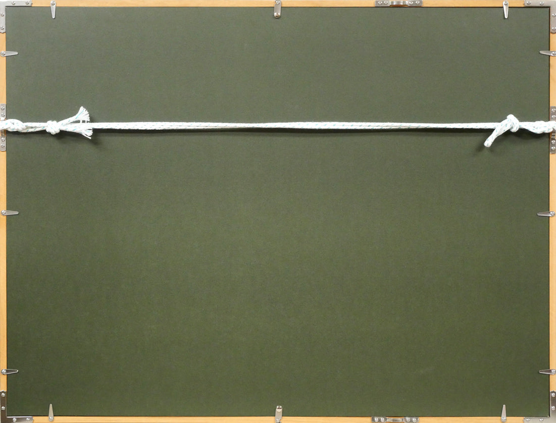 関野準一郎「調布八景　国領神社千年藤」木版画　額縁裏側画像