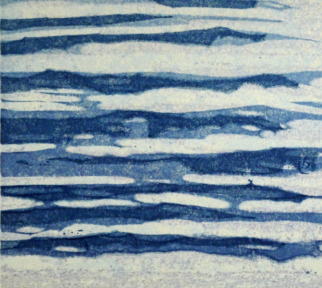 関野準一郎「小川原湖」木版画　拡大画像6