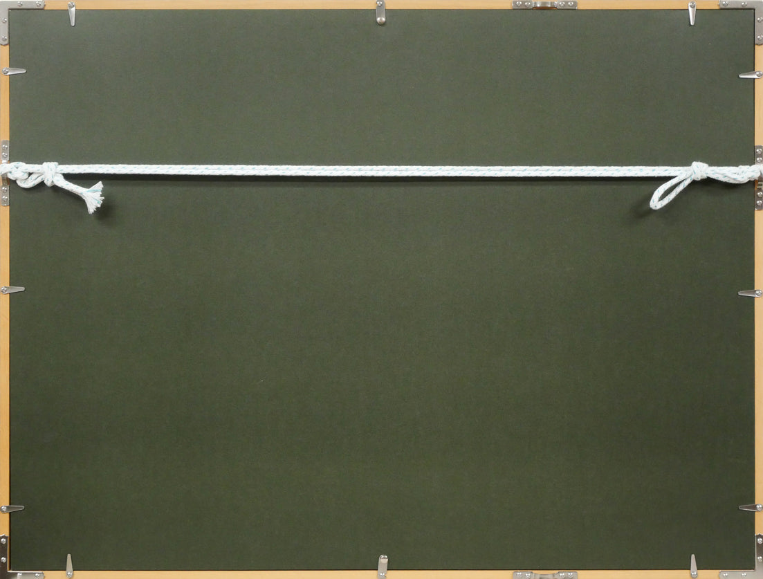 関野準一郎「尾道」木版画　額縁裏側画像