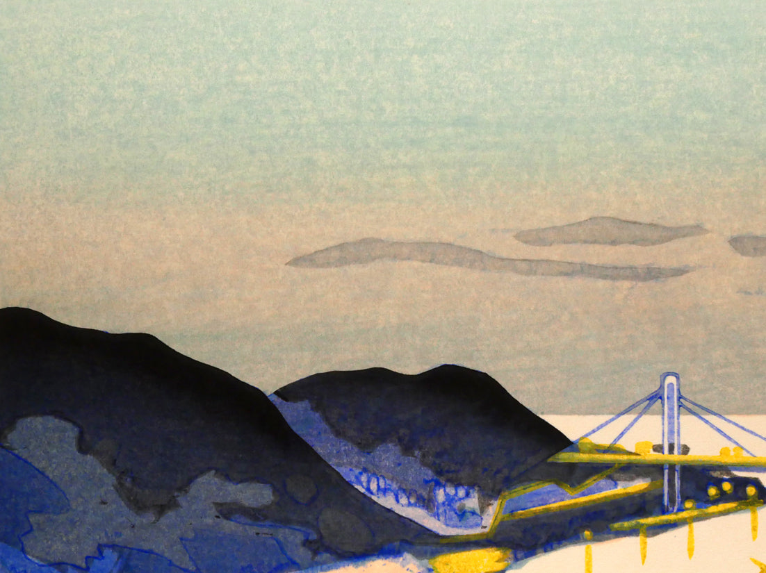 関野準一郎「尾道」木版画　拡大画像1