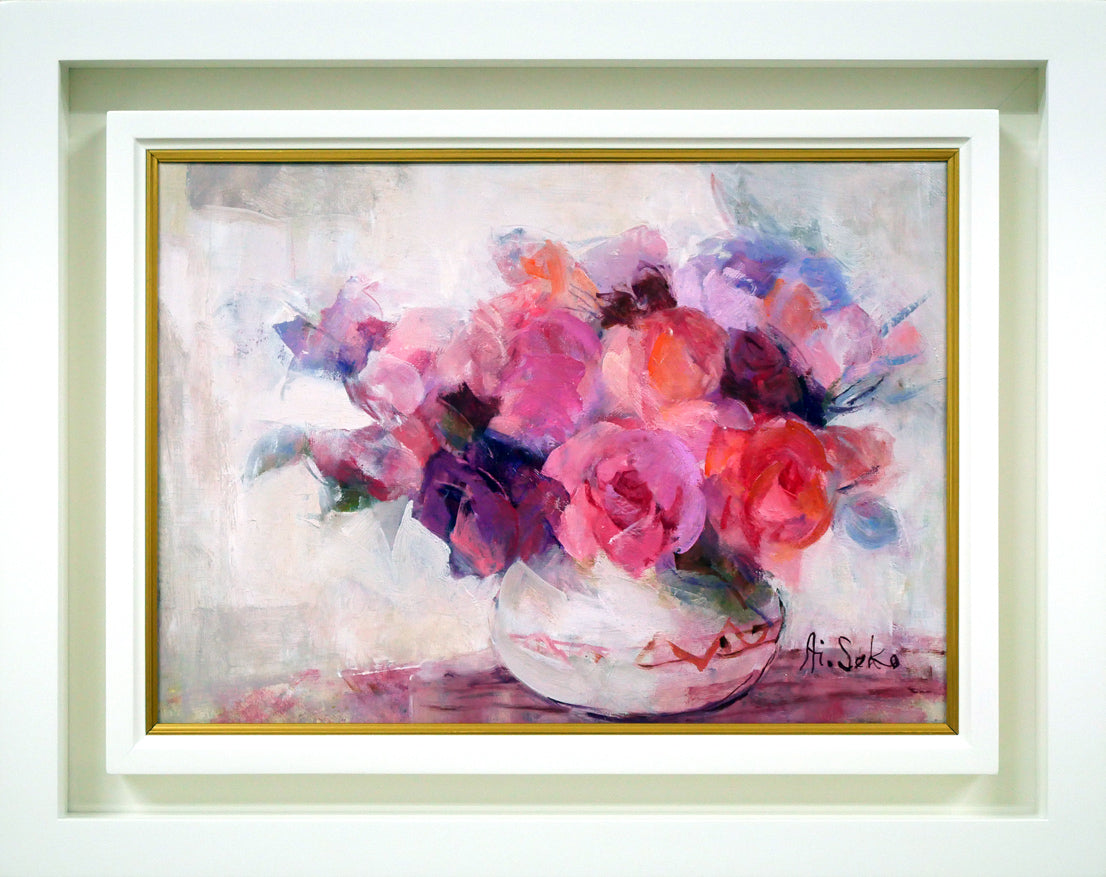 瀬古愛「薔薇」油絵・F4号