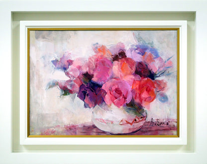 瀬古愛「薔薇」油絵・F4号