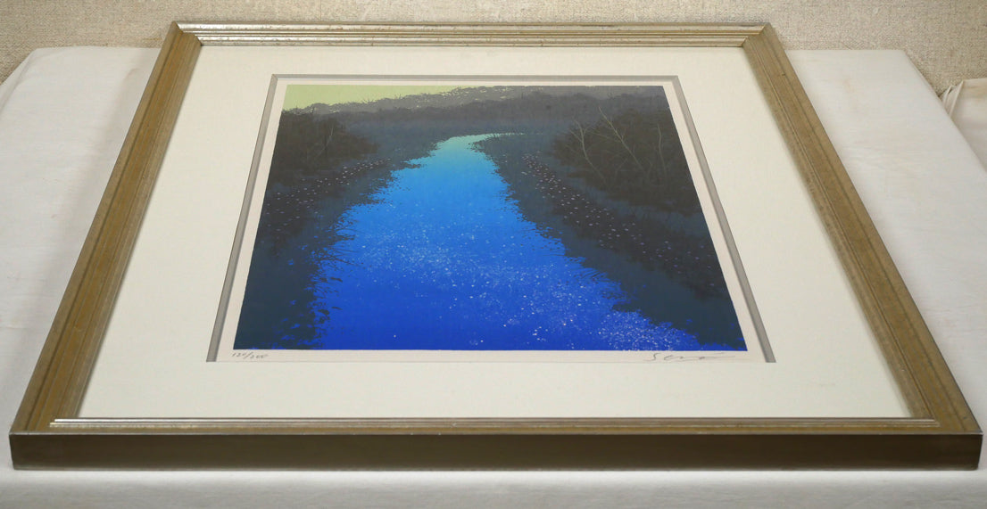 千住博「水」リトグラフ　額装画像7