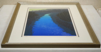 千住博「水」リトグラフ　額装画像7