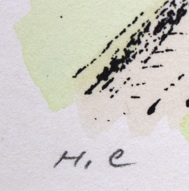 渋谷栄一「サクレクール寺院（パリ）」リトグラフに手彩色　限定番号（ed,H.C＝非売品）