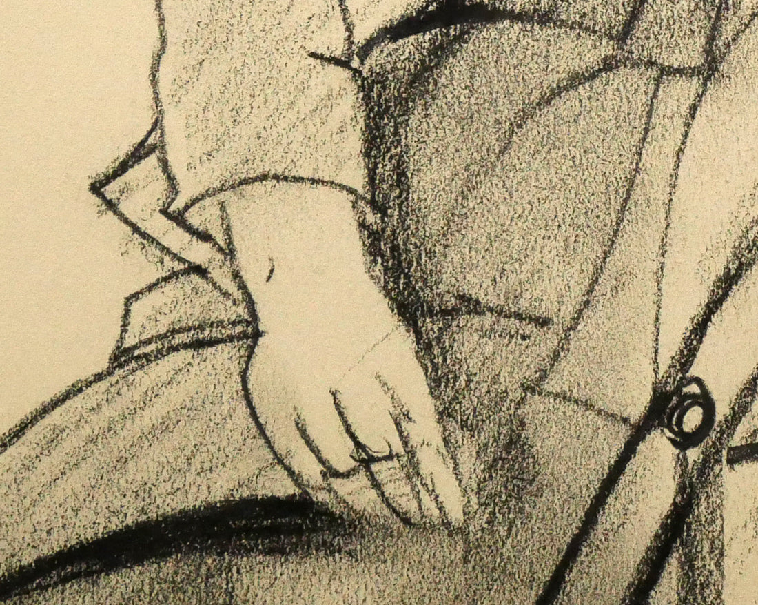 繁野三郎「女性像」コンテデッサン・5号　拡大画像3