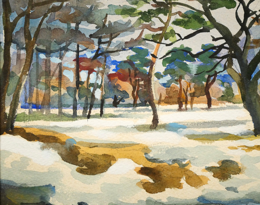 繁野三郎「円山」水彩画・6号小　拡大画像1