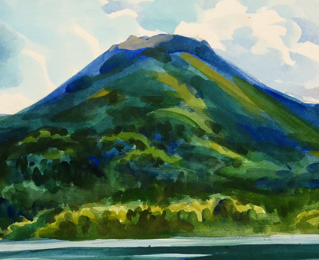 繁野三郎「雄阿寒」水彩画・6号小　拡大画像2