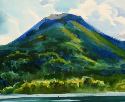 繁野三郎「雄阿寒」水彩画・6号小　拡大画像2