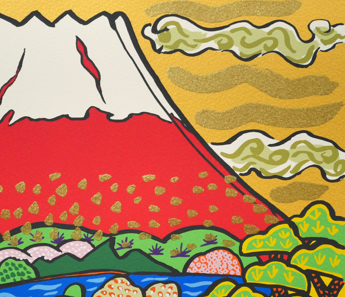 志摩欣哉「朱不二と六地蔵」シルクスクリーン版画　拡大画像3