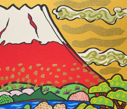 志摩欣哉「朱不二と六地蔵」シルクスクリーン版画　拡大画像3