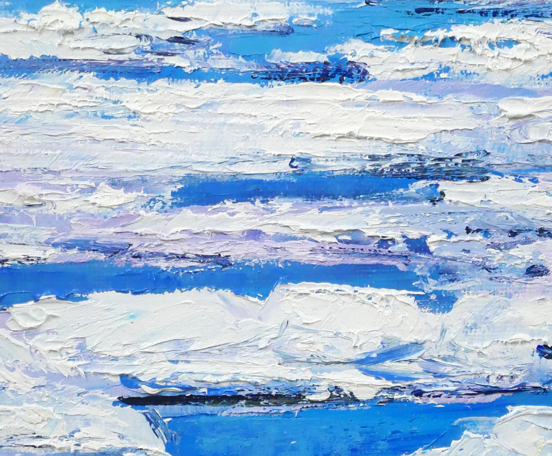 島本良平「流氷網走」油絵・F3号　拡大画像3
