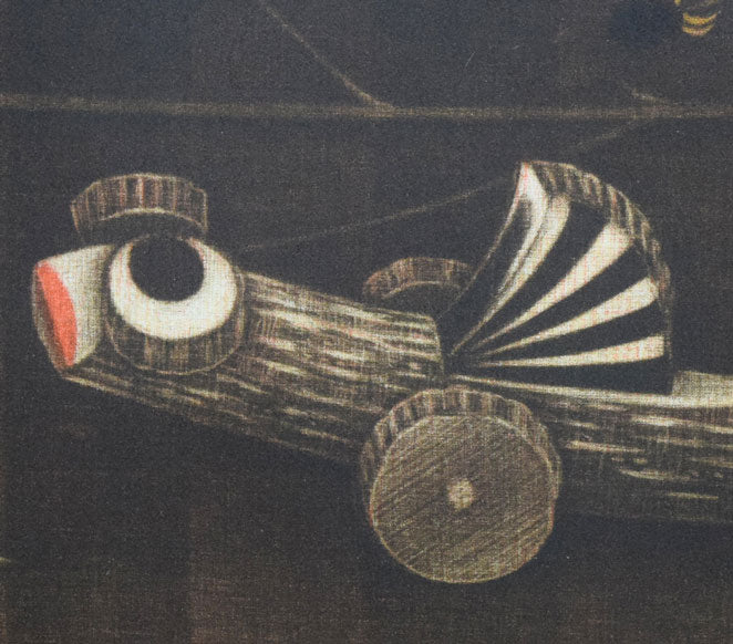 清水敦「むつごろう車」銅版画（カラーメゾチント）　拡大画像4