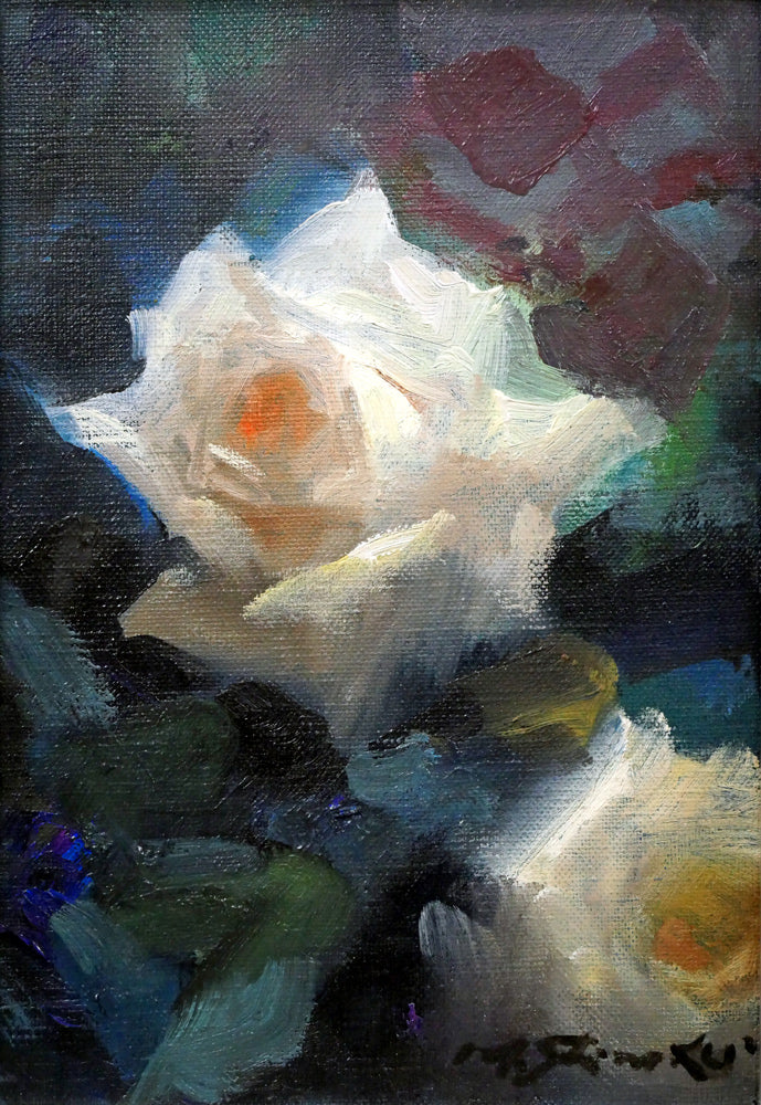 清水梵朝「薔薇」油絵・SM　作品全体画像