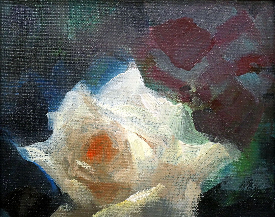 清水梵朝「薔薇」油絵・SM　拡大画像1