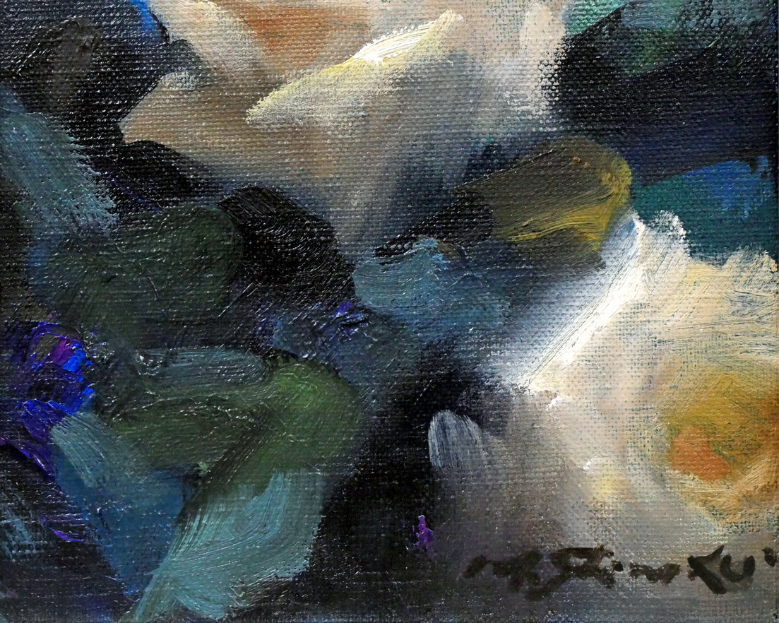 清水梵朝「薔薇」油絵・SM　拡大画像2