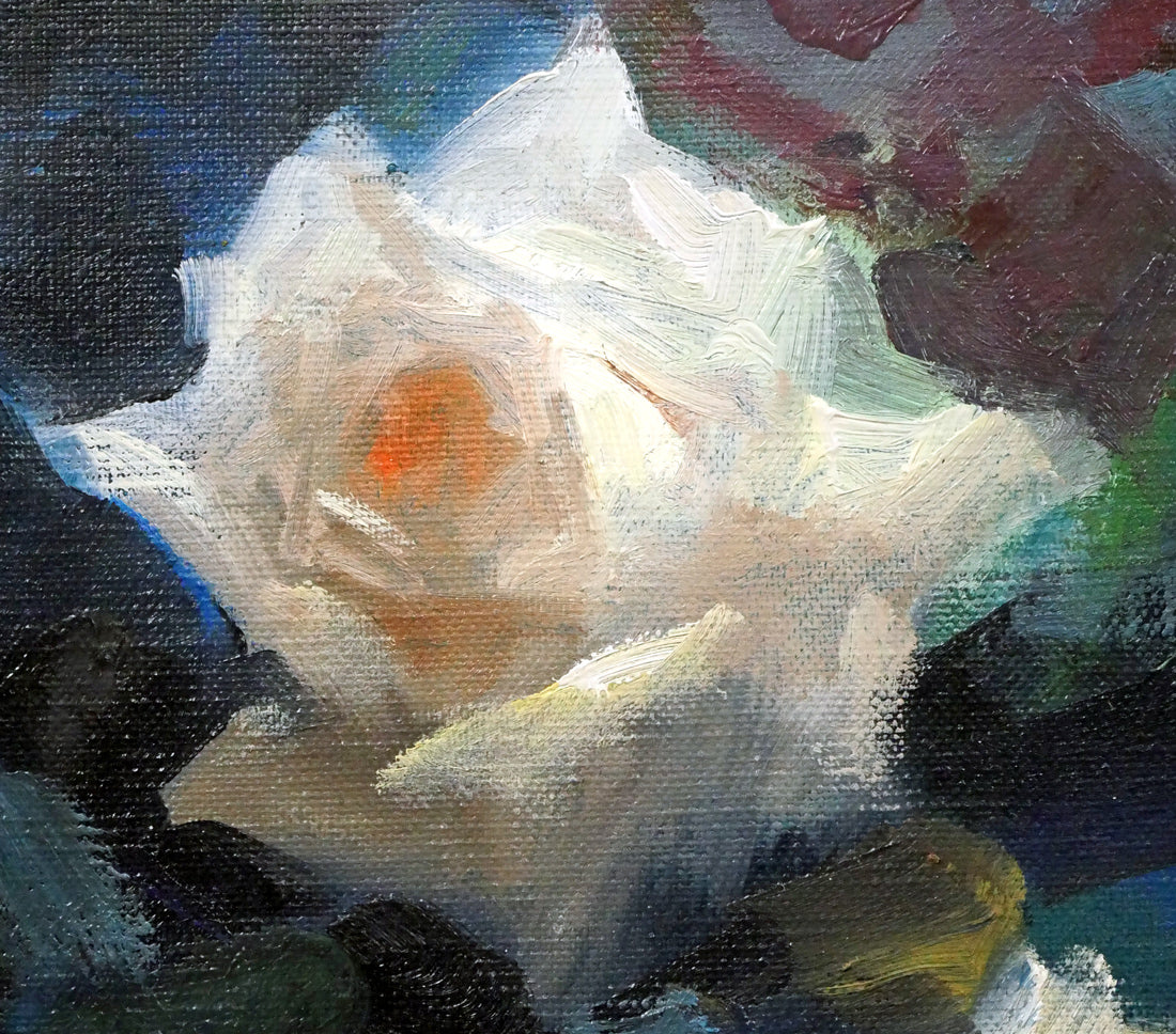 清水梵朝「薔薇」油絵・SM　拡大画像3