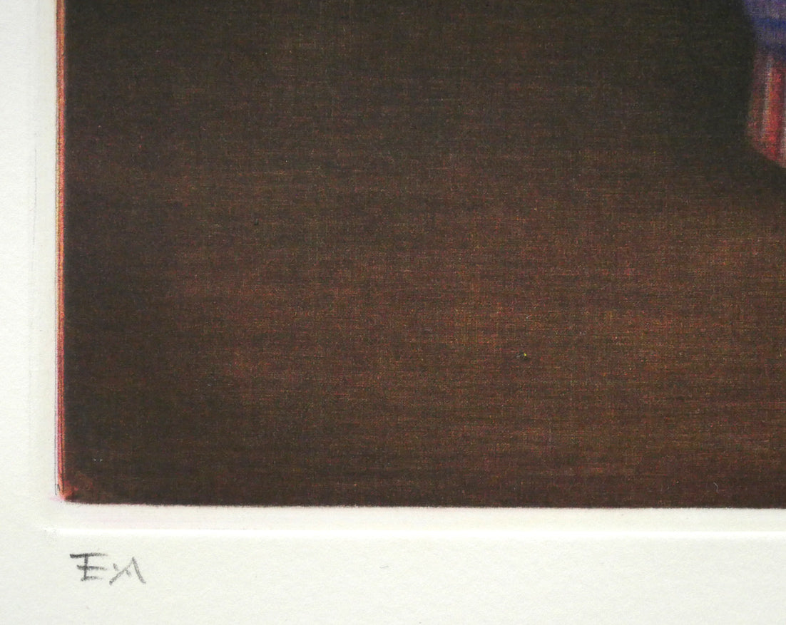 清水敦「かすみ草（Baby′s　Breath）」銅版画（カラーメゾチント）　限定番号（ed,E.A＝作家保存版）