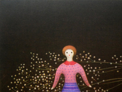 清水敦「かすみ草（Baby′s　Breath）」銅版画（カラーメゾチント）　拡大画像1