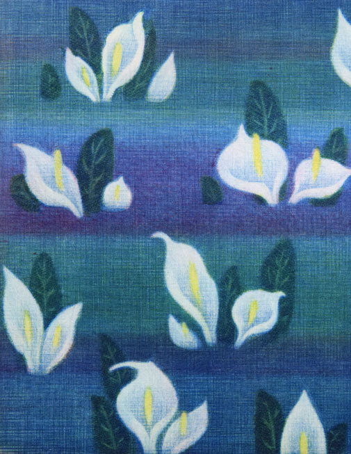 清水敦「水芭蕉」カラーメゾチント（銅版画）　拡大画像1