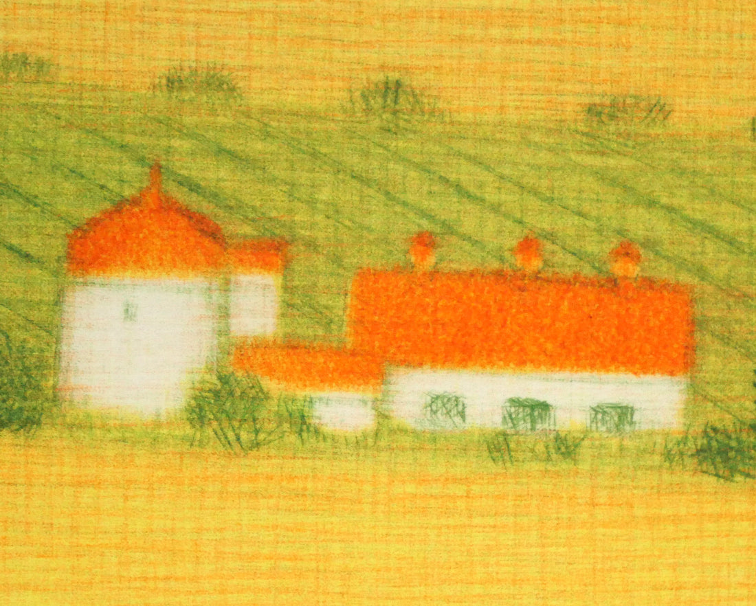 清水敦「麦畑」銅版画（カラーメゾチント）　拡大画像3