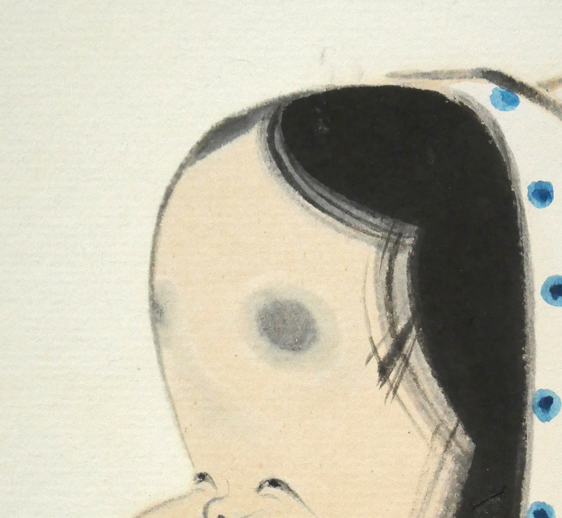 志村立美「おかめとひょっとこ」紙本・彩色 絵画買取・販売の小竹美術