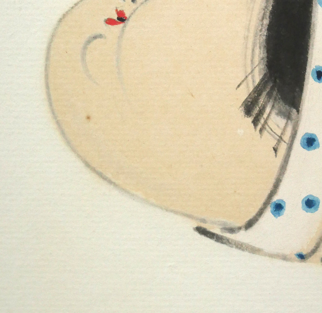 志村立美「おかめとひょっとこ」紙本・彩色 絵画買取・販売の小竹美術
