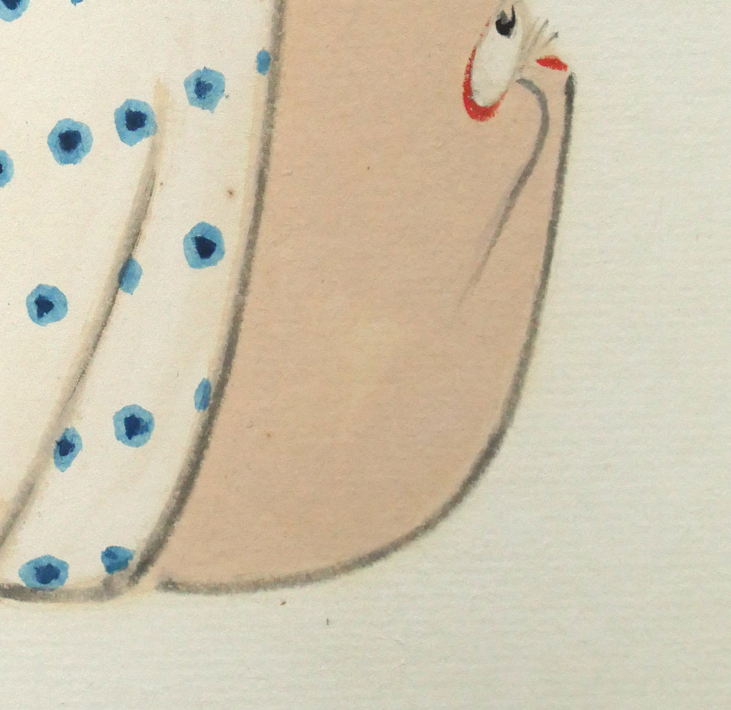 志村立美「おかめとひょっとこ」紙本・彩色 絵画買取・販売の小竹美術