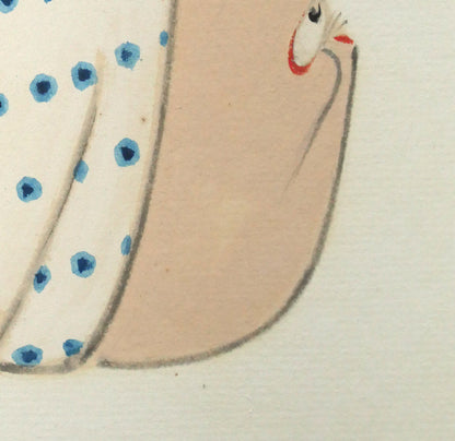 志村立美「おかめとひょっとこ」紙本・彩色　拡大画像4