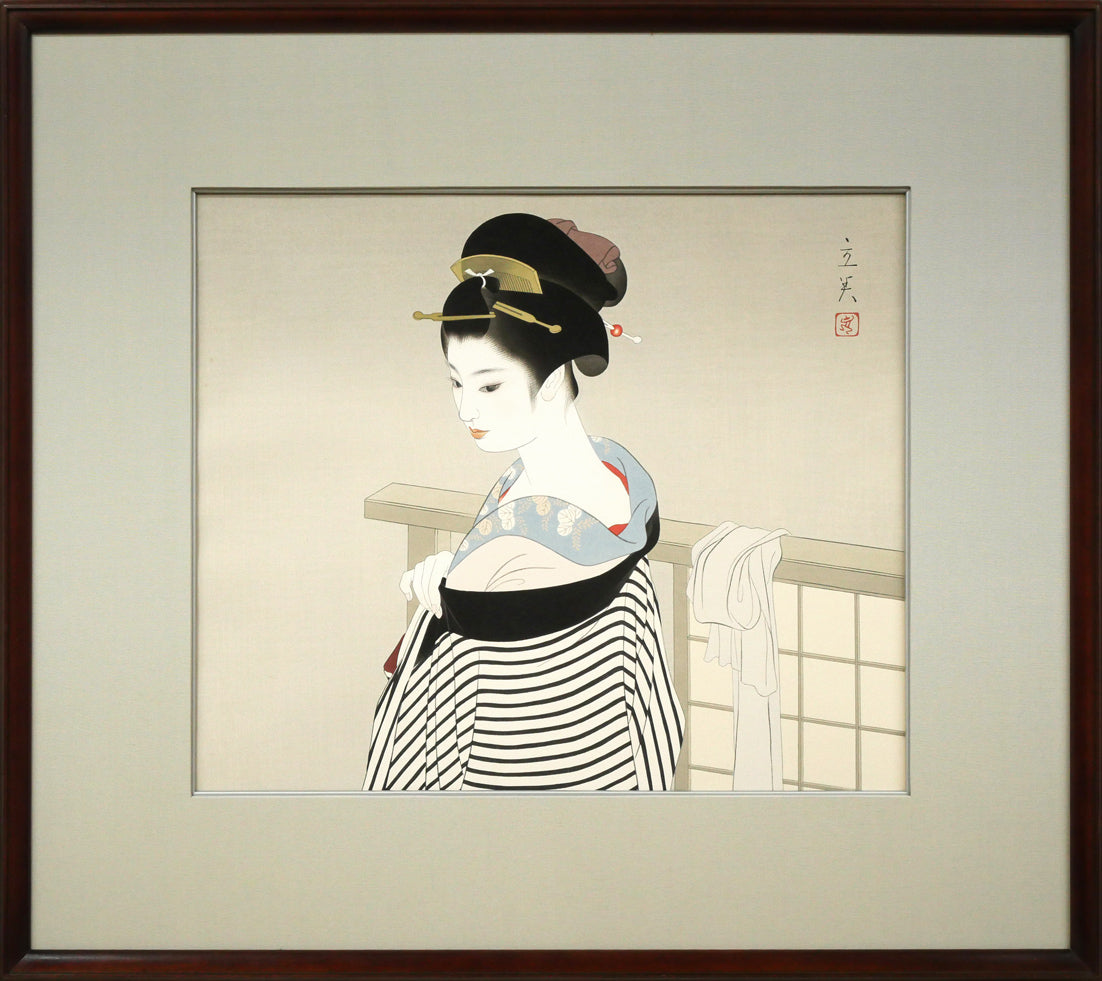 志村立美「仕度」木版画 絵画買取・販売の小竹美術