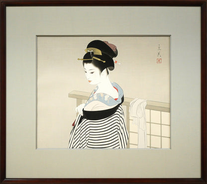 志村立美「仕度」木版画