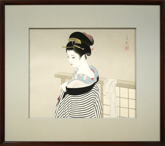 志村立美「仕度」木版画