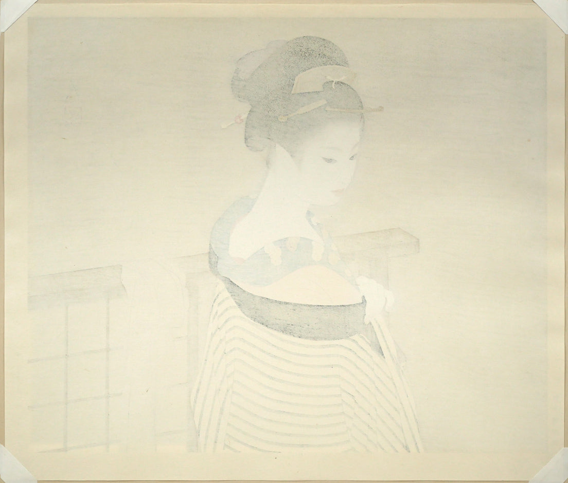志村立美「仕度」木版画　作品シート裏側画像