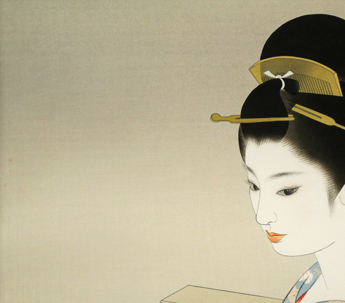 志村立美「仕度」木版画　拡大画像1