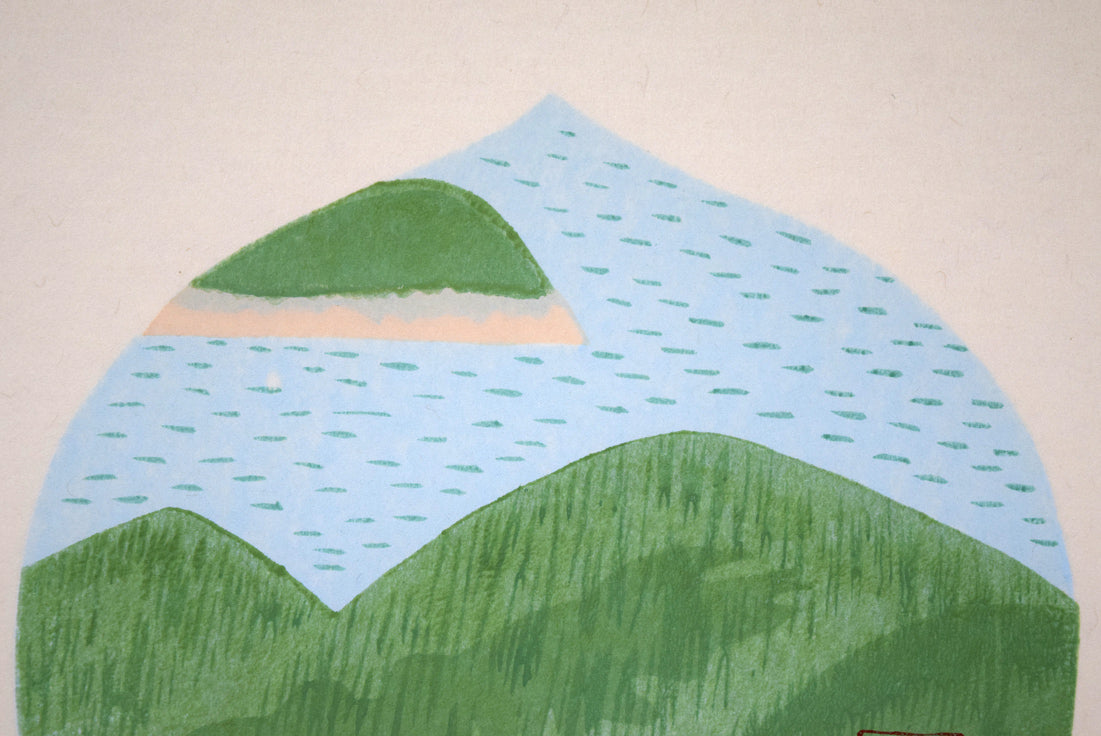 塩出英雄「春島（『散華 智慧の組』より）」木版画　拡大画像2