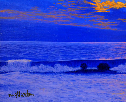 塩田満男「夕彩　日本海」油絵・F8号　拡大画像3