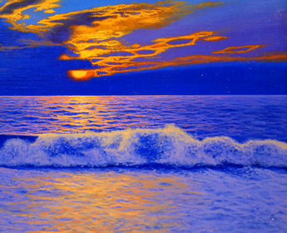 塩田満男「夕彩　日本海」油絵・F8号　拡大画像4