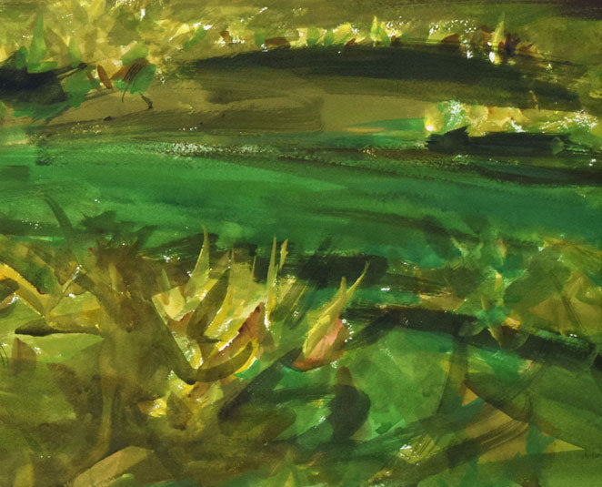 白江正夫「サロベツ原野（画集掲載作品）」水彩画・20号　拡大画像4