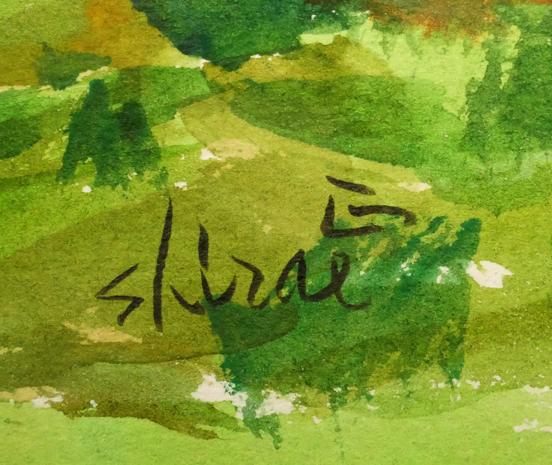 白江正夫「桧原湖（福島県）」水彩画・6号　サイン拡大画像