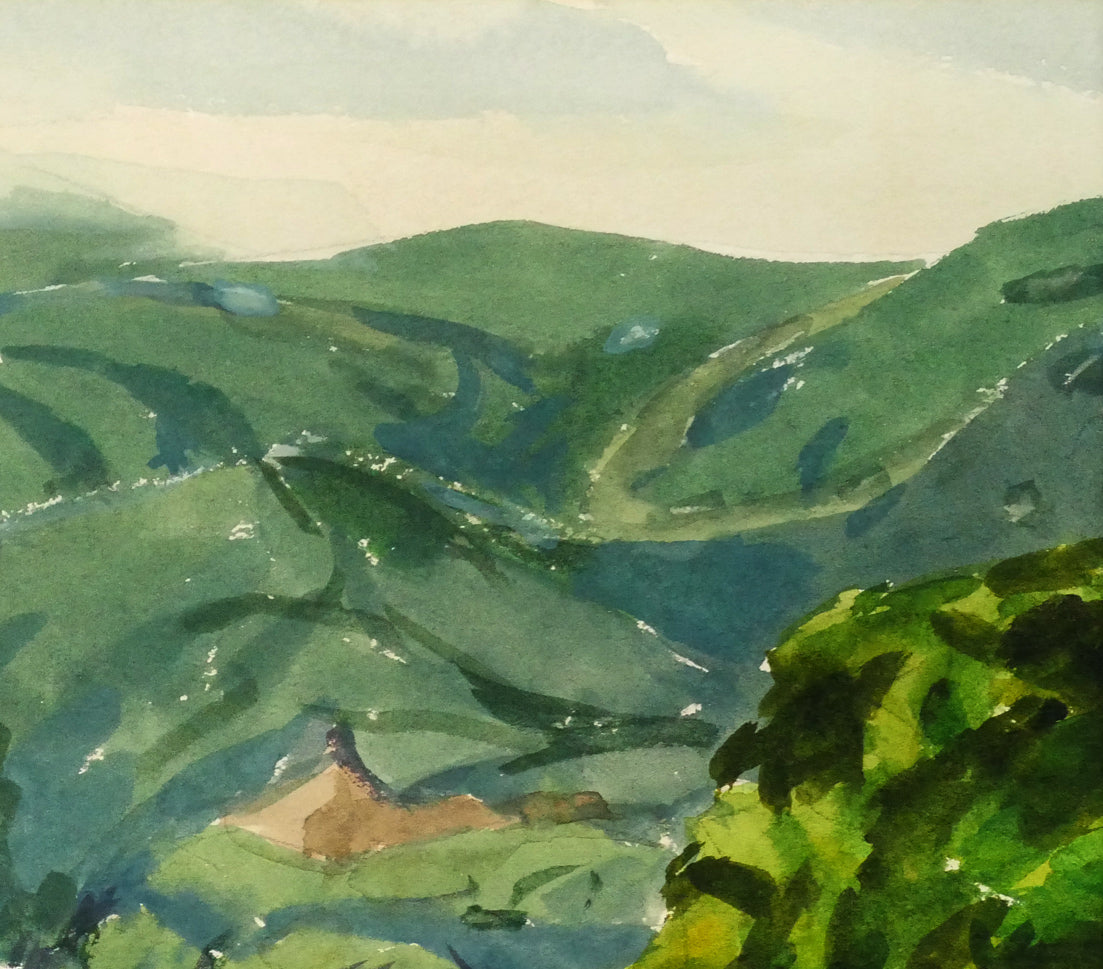 白江正夫「桧原湖（福島県）」水彩画・6号　拡大画像2