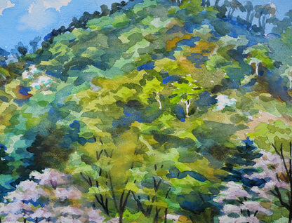 繁野三郎「円山公園」水彩画・10号　拡大画像2
