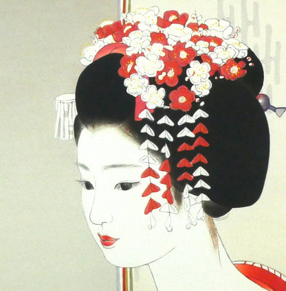 志村立美「舞妓」木版画　拡大画像2