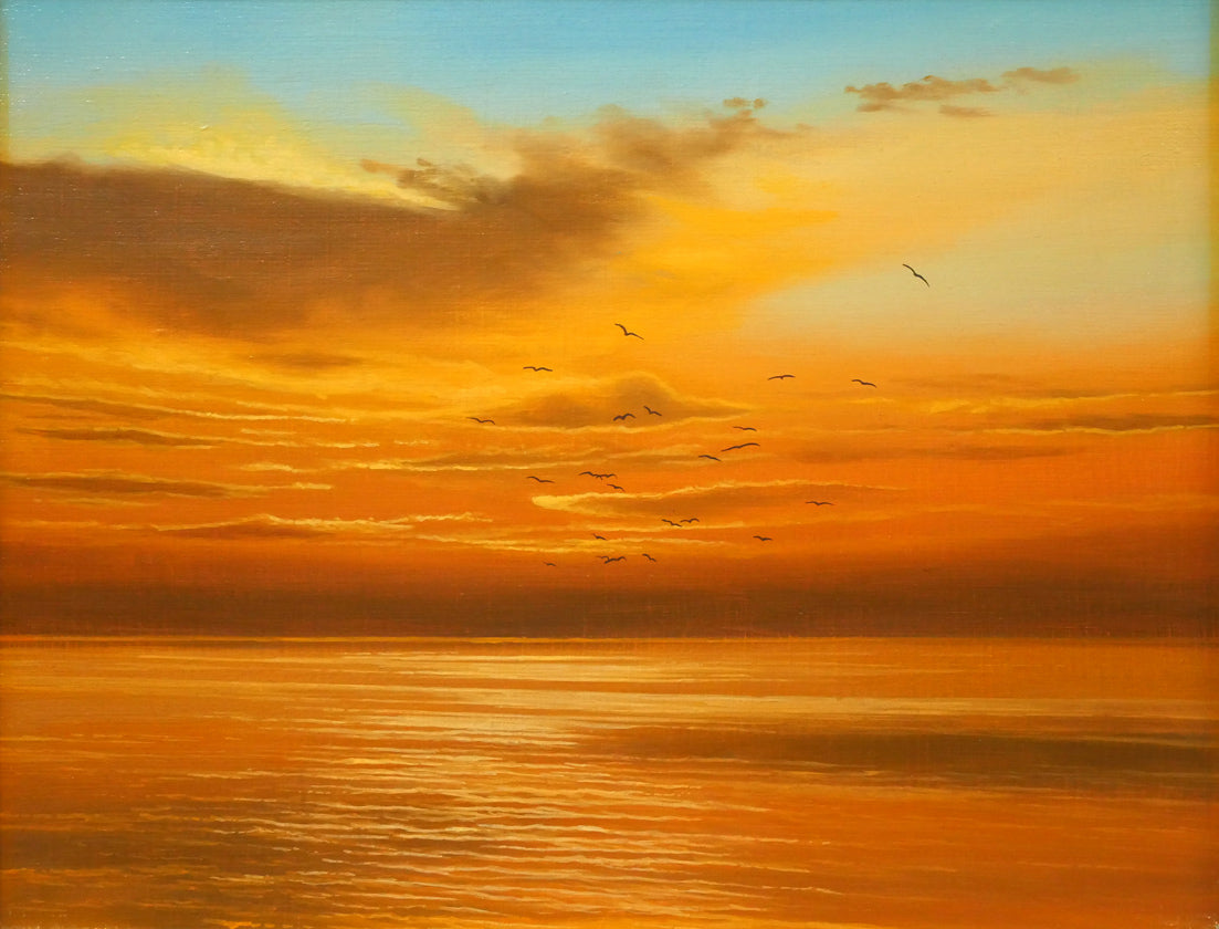 塩田満男「最北の海」油絵・F6号　作品全体画像