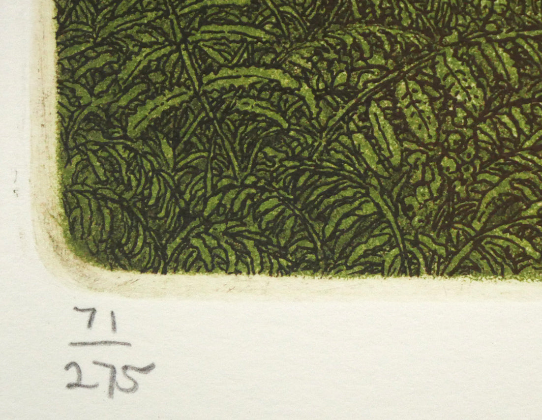 ステファン　ウイットル（Stephen　Whittle）「Sunlit　waters」銅版画　限定番号（ed,71/275）