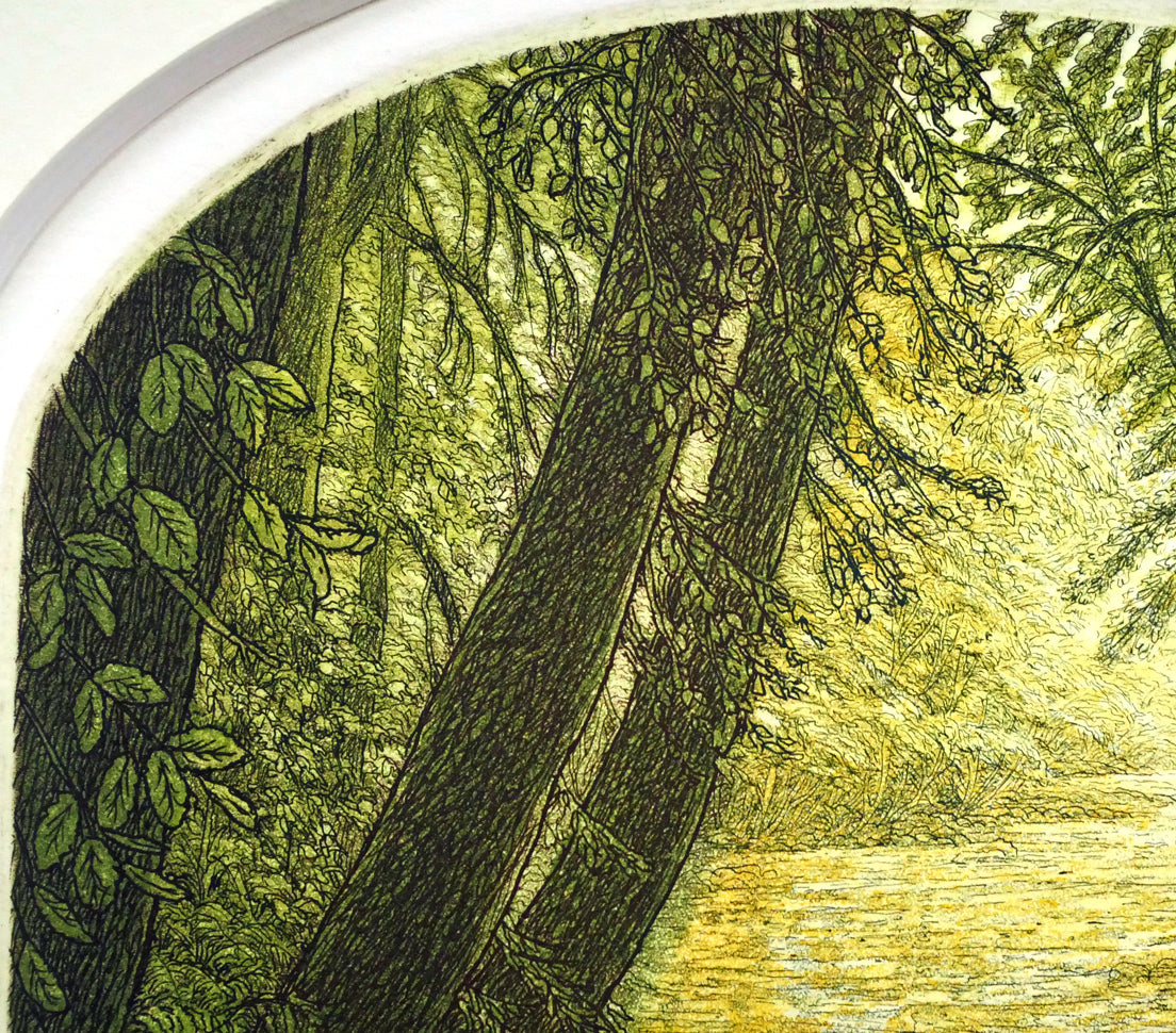 ステファン　ウイットル（Stephen　Whittle）「Sunlit　waters」銅版画　拡大画像1