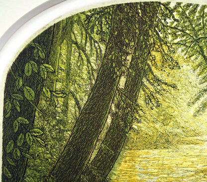 ステファン　ウイットル（Stephen　Whittle）「Sunlit　waters」銅版画　拡大画像1